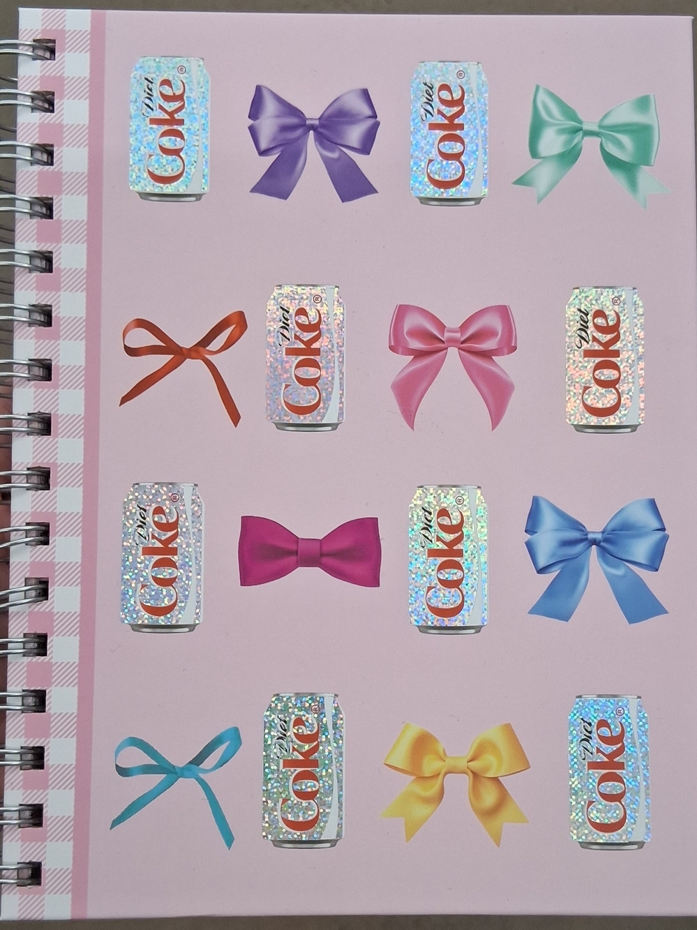 New Diet Coke Pink Bow Spiral Journal Book